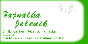 hajnalka jelenik business card